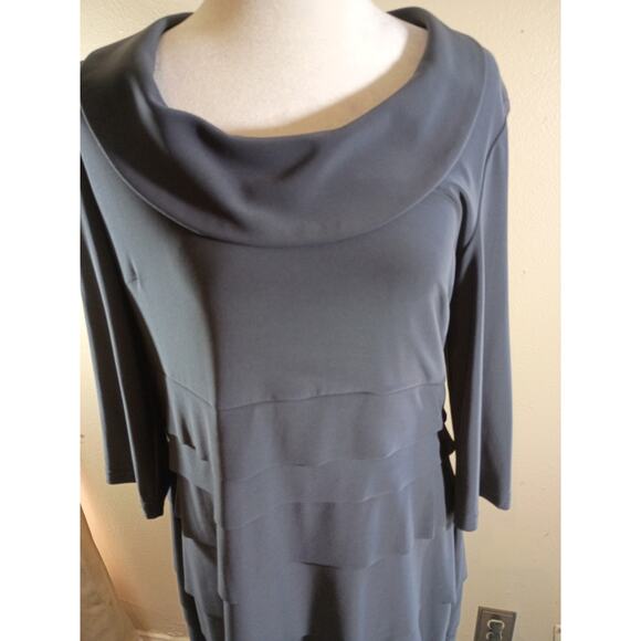 Joseph Ribkoff Dress Gray Sz 14 Classic Office No Fabric Tag - Picture 2 of 7